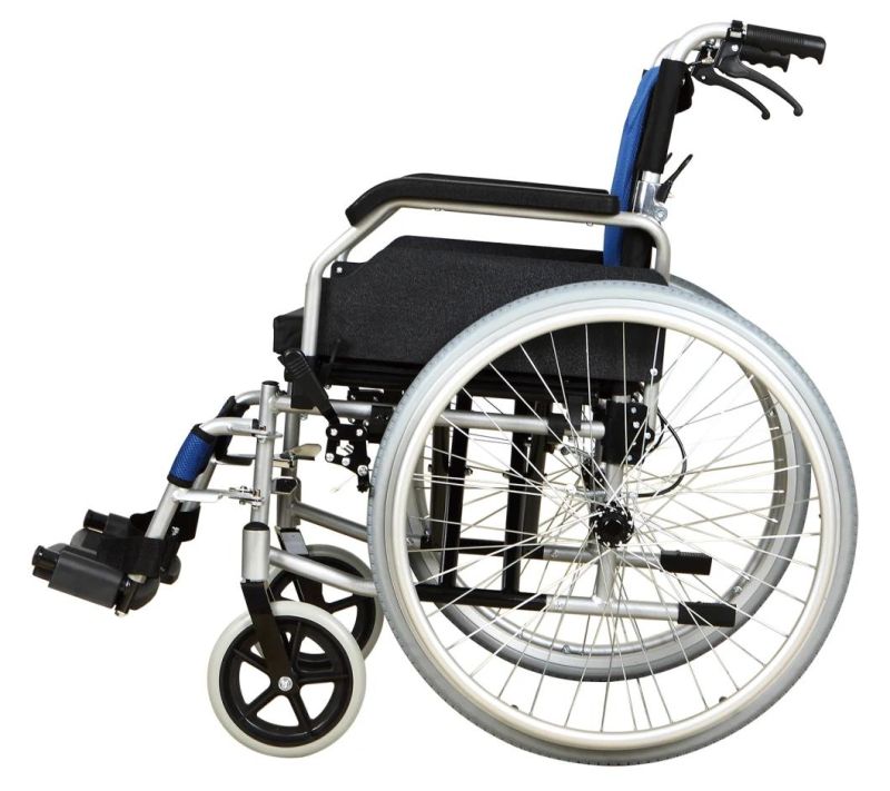 2022 Warehouse New Products Medical Equipment High Quality Aluminum Alloy Lightweight Portable Folding Manual Wheelchair