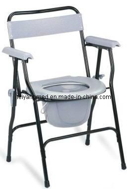 Black Powder Coating Steel Commode Chair