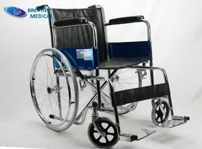High Quality Homecare Steel Brother Medical Foldable Silla Ruedas Ss Wheelchair Bme4611c