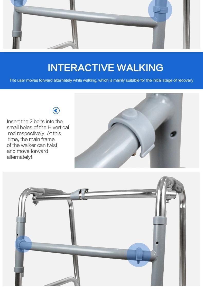 Hanqi Hq213L High Quality Aluminum Walker Walking Aid for Elderly and Disabled