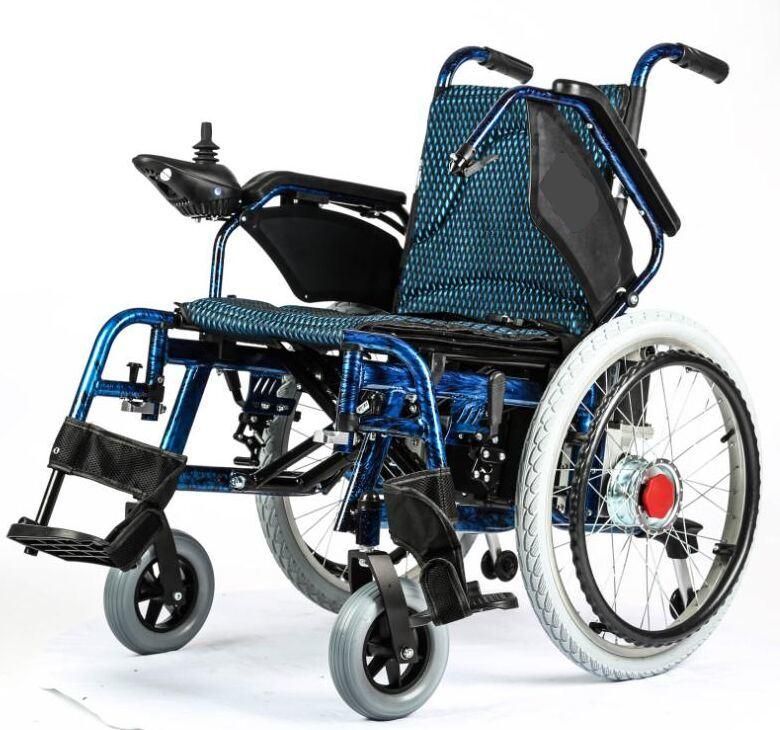 Steel Aluminumfolding Electric Wheelchair for Disabled People