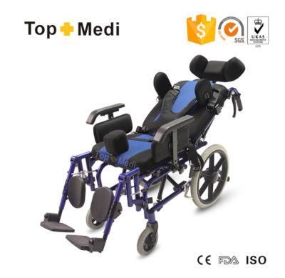 High Back Disabled Reclining Foldable Lightweight Wheelchair for Palsy Children