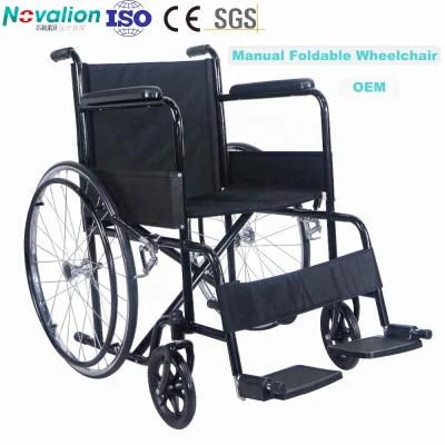 Professional Production Steel Outside Activity Manual ISO Foldable Hospital Wheelchair