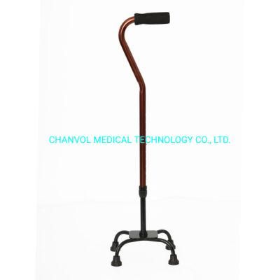 Aluminium Quad Cane Walking Stick Aids Height Adjustable Small Narrow Base