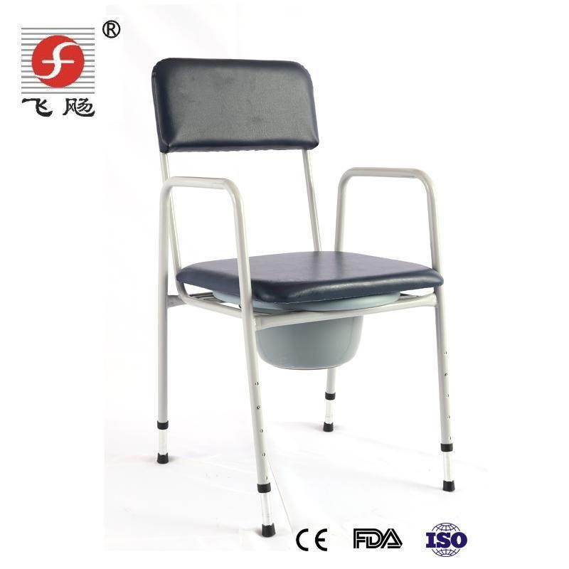 Bathroom Aid Adjustable Toilet Chair Steel Commode Chair with Pail and Bedpan Shower Chair Padded Seat