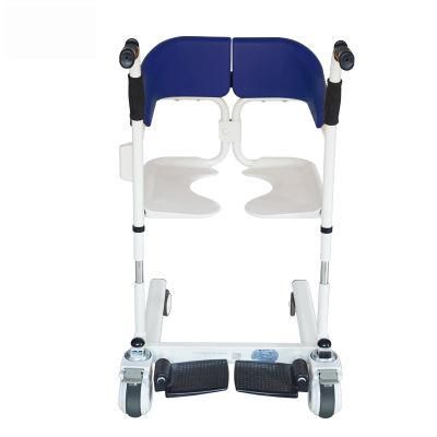 Medical Disabled Manual Waterproof Shower Seat Transfer Wheelchair Commode for Disabled and The Elderly