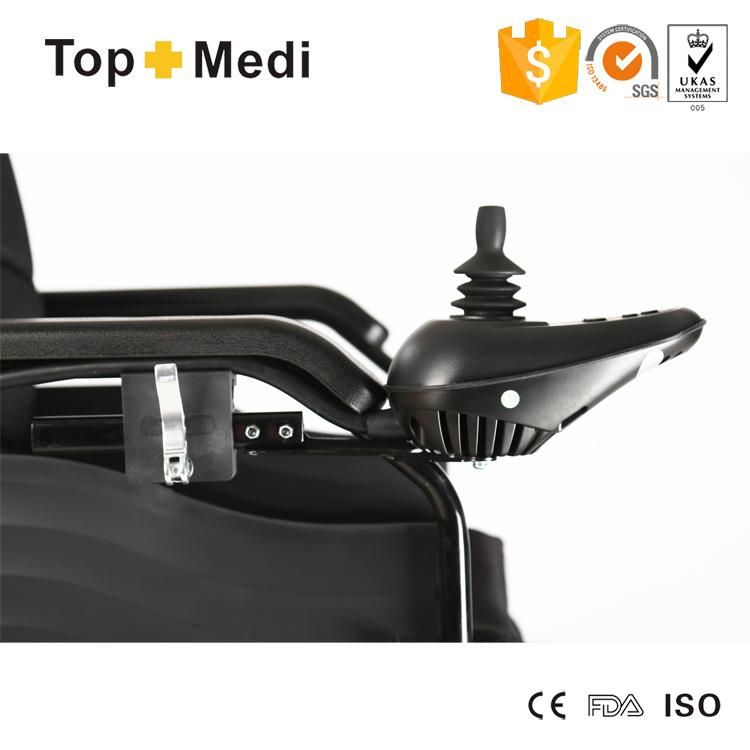 Topmedi Newest Folding Aluminum Electric Wheelchair for Disabled People