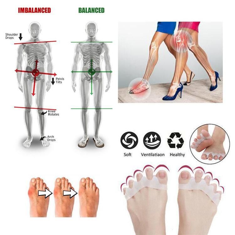 Breathable Silicon Gel Toe Separators Soft Comfortable Silicone Toe Separator