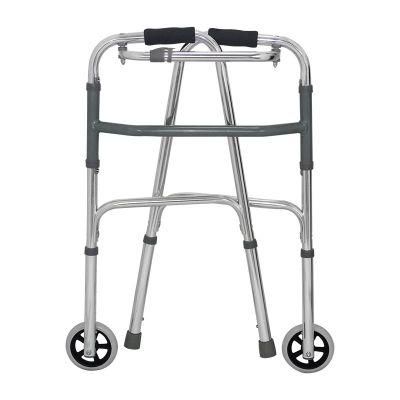 Aluminum Walker Medical Adjustable Foldable Walking Aid Portable Lightweight Walker with Wheels