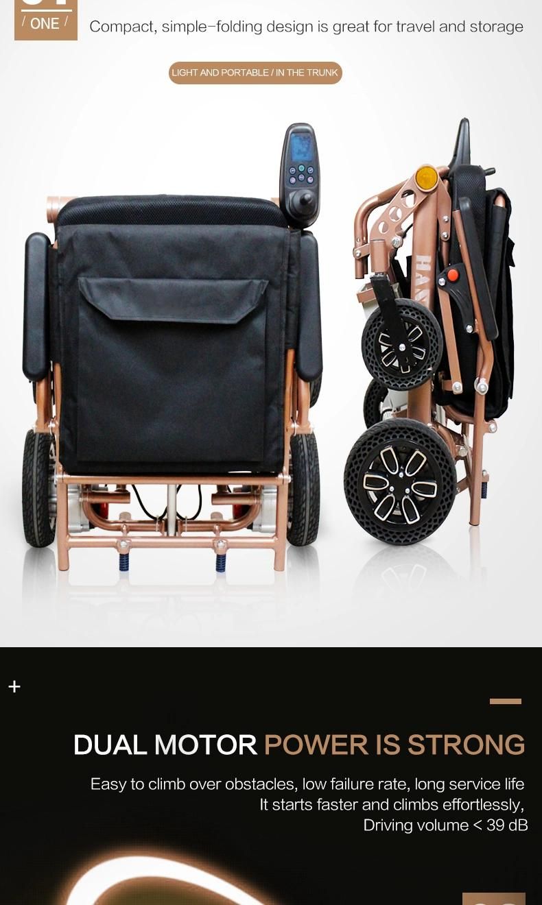 Hanqi Hq123L High-Quality Comfortable Electric Wheelchair with Electromechanical Folding