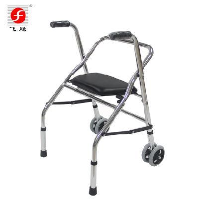 Aluminum Mobility Aids Folding Walker with Seat for The Elderly