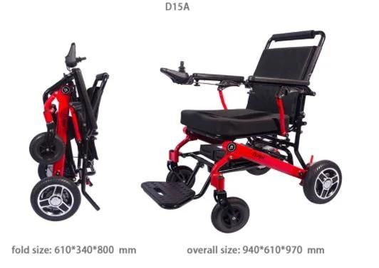 Aluminum Alloy Manual Folding Power Wheelchair Back Adjustable Lightweight Electric Wheelchair