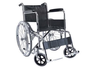 Base Economy Cheap Price Fs809 Manual Wheelchair PVC Cushion Weight Capacity 100kgs Standard Wheel Chair 40hq Can Load 378PCS Net Weight 18kgs