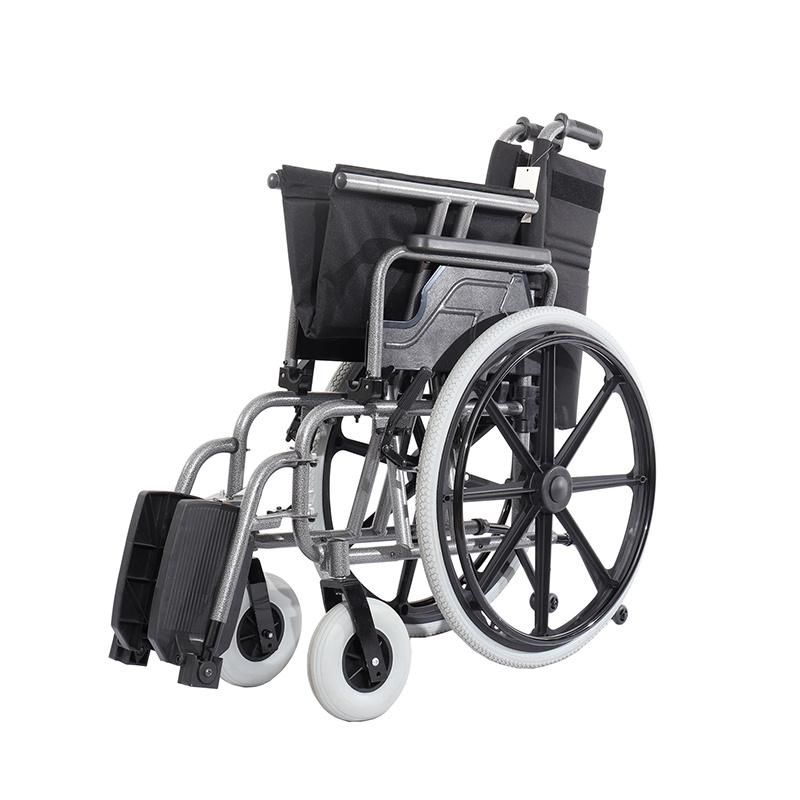 Heavy Duty Bariatric Manual Folding Steel Wheelchair with Detachable Armrest