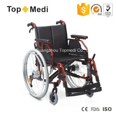 Topmedi Aluminum Folding Manual Wheelchair with Swing Away Footrest