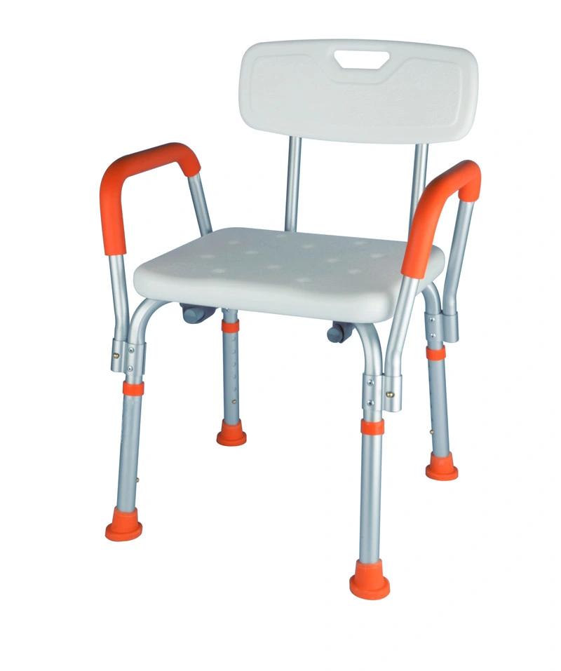 4 in 1 Alumunim Shower Chair with Backrest and Armrest