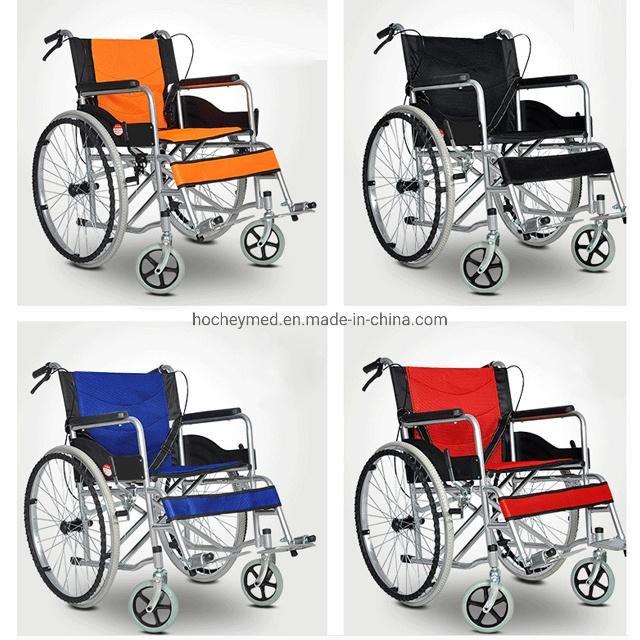 Hochey Medical Cheap Lightweight Durable Foldable Manual Wheelchair Price with Commode for Elderly