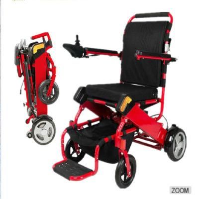 Fashionable Rehabilitation Equipment Aluminum Alloy Portable Foldable Electric Power Wheelchair China Factory Wholesale