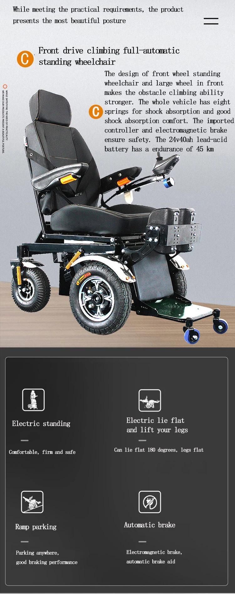 Box Case Ghmed Wooden Electric Motor Stand up Wheelchair with CE