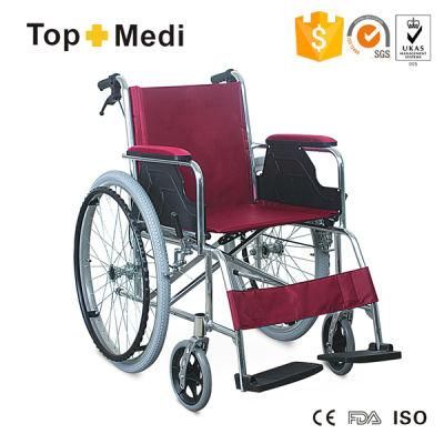 High Quality Simple Handicapped Manual Lightweight Wheelchair with Brake