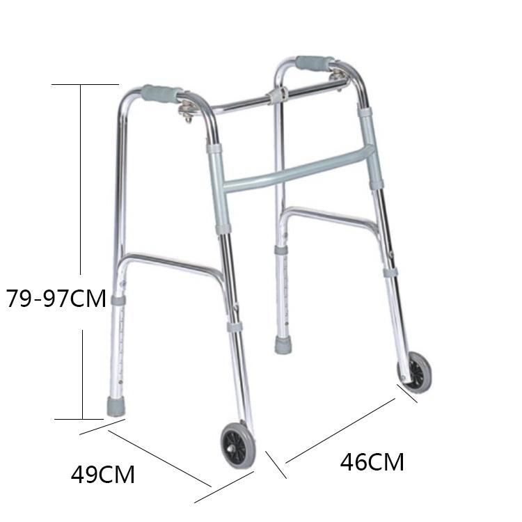 Height Adjustable Aluminum Elderly Walker with Wheels