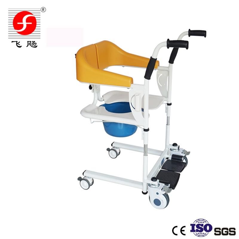 Wheelchair with Toilet Transfer Commode Adjustable Bath Chair Hospital Nursing for Elderly and Disabled