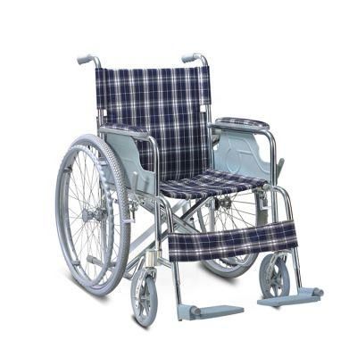 Medical Equipment Aluminum Lightweight Foldable Wheelchair with Detachable Wheels