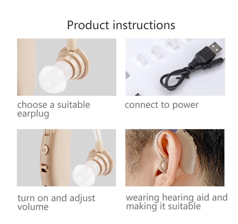 High Quality Rechargeable Hearing Aids Elder Care Product Amplifier Hearing Aids