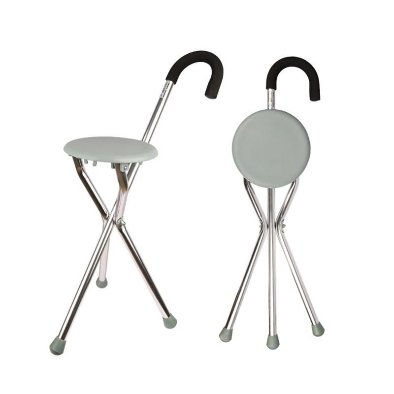 Crutches for The Elderly Aluminum Alloy Non-Slip Multifunctional Folding Stool Walking Stick