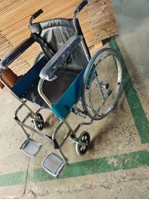 Economic Folding Manual Wheelchair with Chrome Frame