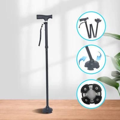 Smart Cane Four Legs Walking Stick Self Standing and Non Slip for Old Man