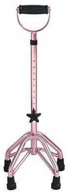 Pink Color 4 Foot Adjustable Height Strong Walking Cane