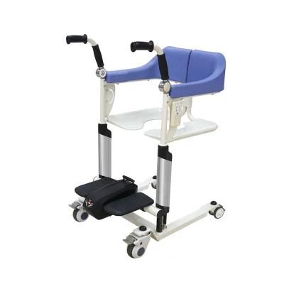 China Elderly Multi-Function Chair Toilet Bedside Shiwer Auutomatic Commade with Transfer Commode Wheelchair