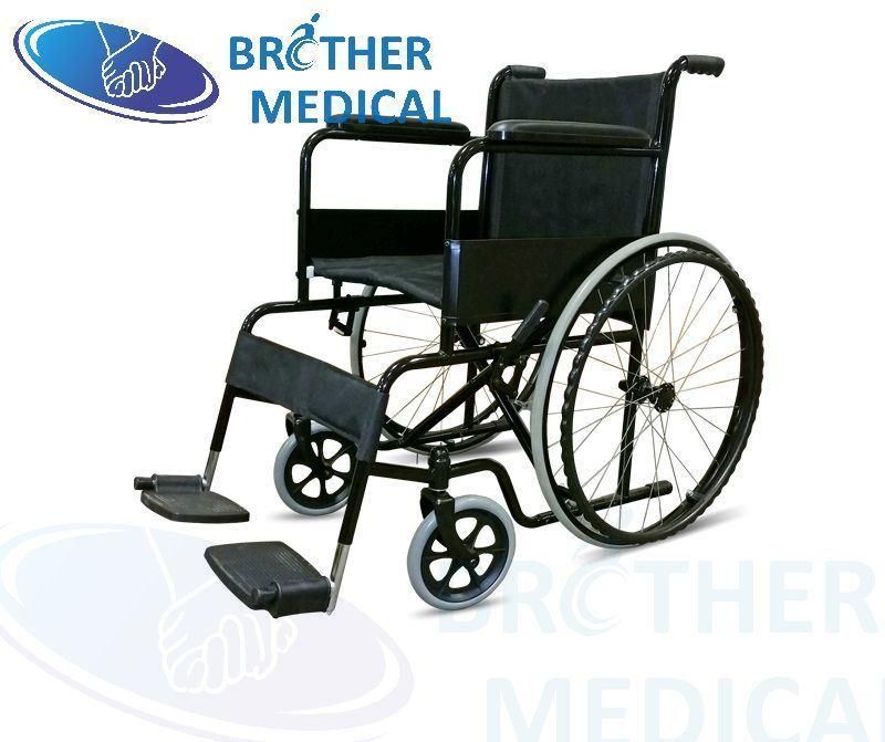 Foldable Wheelchair with Wheels Foot Rest and Nylon Seat