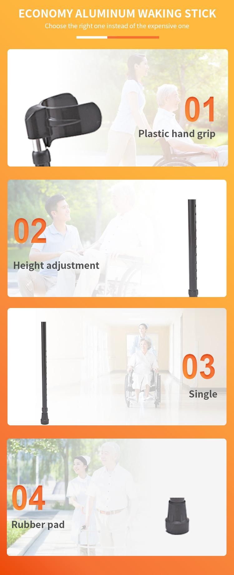 Light Weight Adjustable Aluminum Alloy Old Man Elbow Crutch Crutches Walking Stick