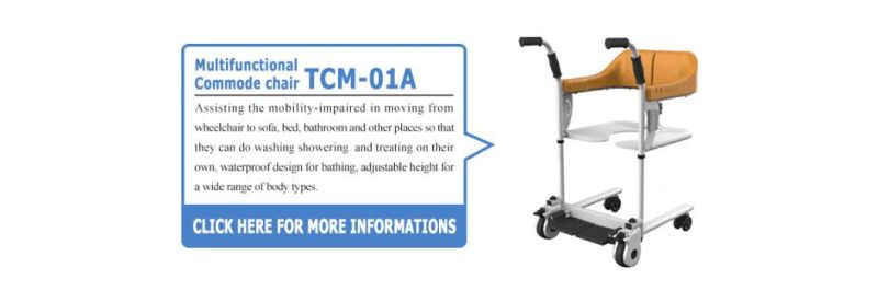 Transfer Chair for Elderly Disabled Load-Bearing 120kg Commode Wheelchair