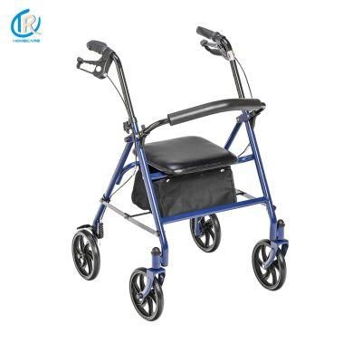 Rollator Walker Steel Frame Walking 4 Wheel Foldable Disabled Scooter