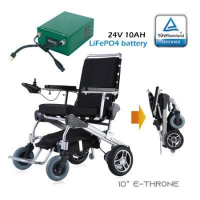 Lightest Electric Wheelchair CE Approved 8&prime;&prime; 10&quot; 12&quot;Brushless Wheelchair / E Power Wheelchair / Electric Folding Wheelchair with LiFePO4