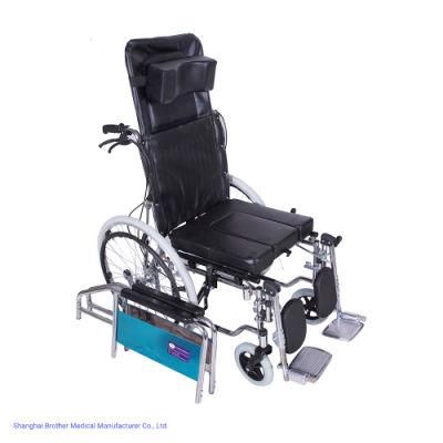 New Design Folding Commode Wheelchair with Bucket, Outdoor for Patient