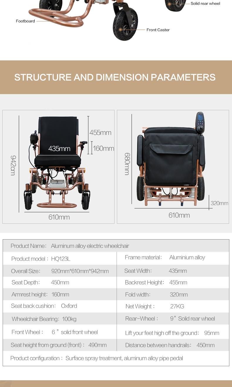 Electric Wheelchair Folding Lightweight Power Medical Mobility Aid Motorized FDA 1