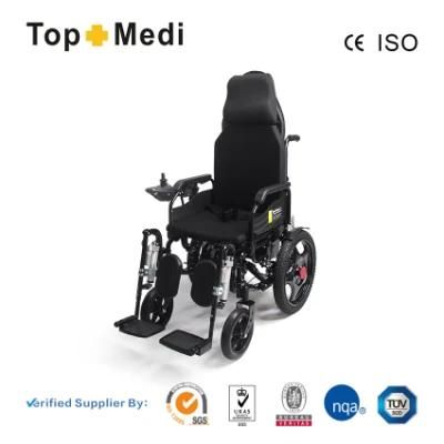 China Topmedi Folding Power Equipment Medical Wheelchairs High Back Electric Wheelchair in