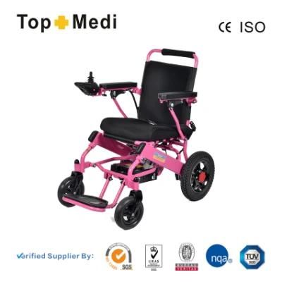 Pink Physical Therapy Supplies Foldable Lightweight Cheapest Electric Wheelchair