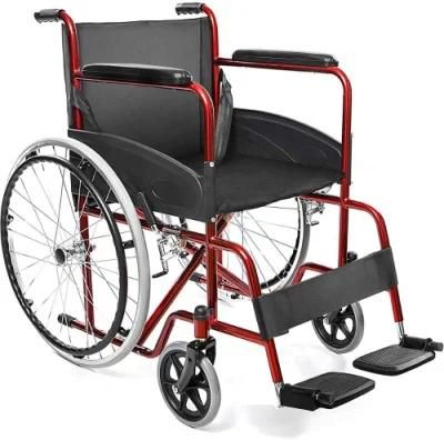 Foldable Durable Wheelchair Basic Manual Wheelchair Heavy Duty Wheelchair