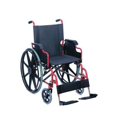 Topmedi Economic Standard Basic Manual Wheelchair Chromed Steel Frame Foldable
