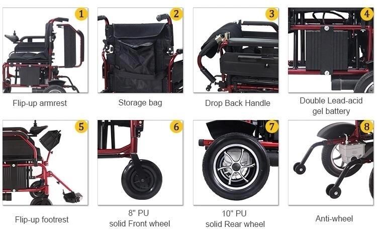 Aluminum Folding Handicapped Electric Wheelchair with Pg Controller