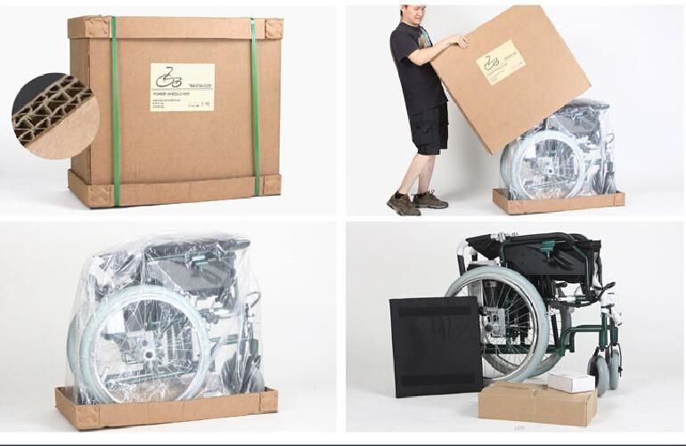 Top Medi Economic Folding Manual Wheelchair with Chrome Frame
