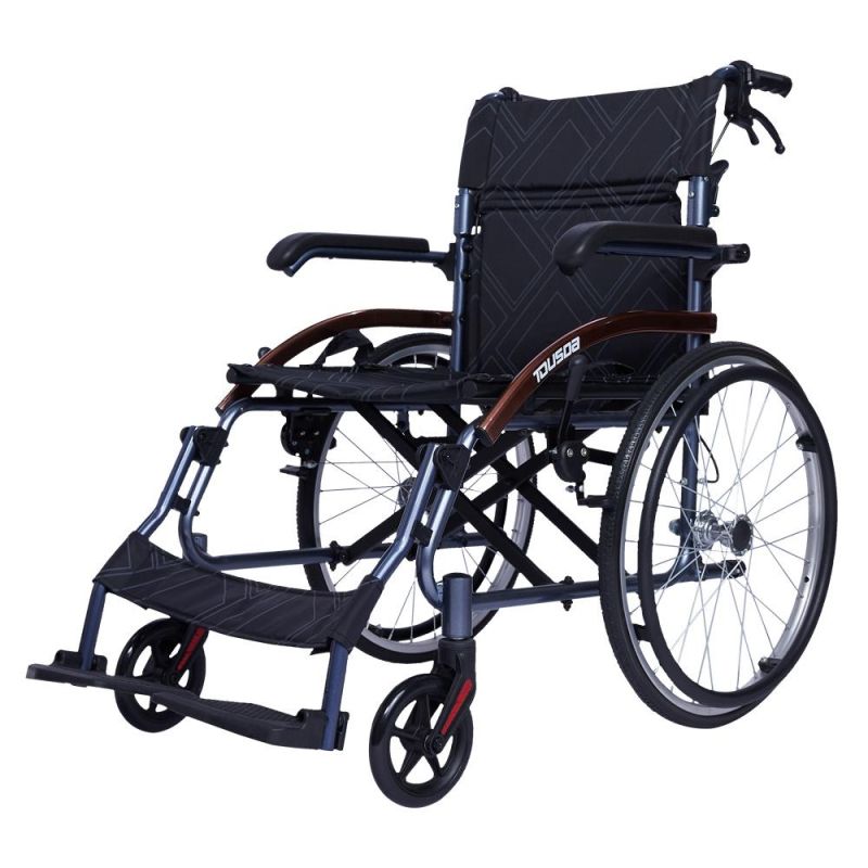 Aluminum Alloy Economical Spoke Wheels Economical Foldable Wheelchair with Hot Sale