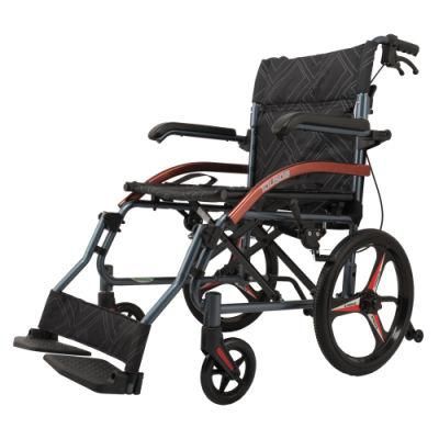 Transport Manual Aluminum Lightweight Portable Wheelchair for Disabled