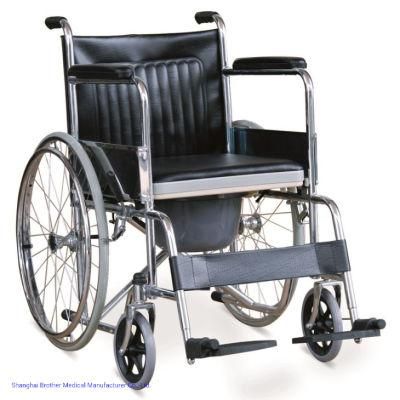 Multifunction Hospital Steel Nursing Moving Commode Wheel Chair