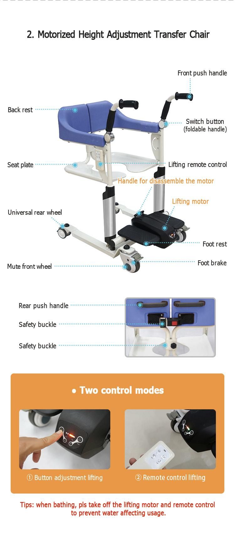 Multifunction Medical Pedal Transfer Toilet Lift Seat Commode Chair